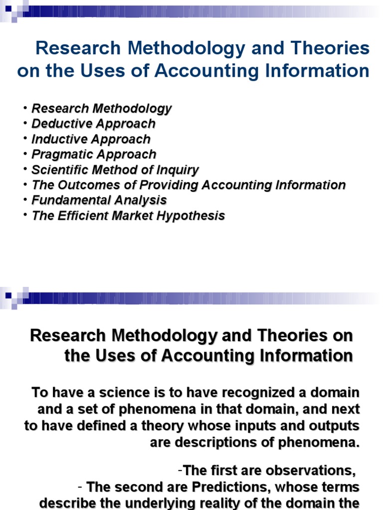 deductive approach in accounting theory