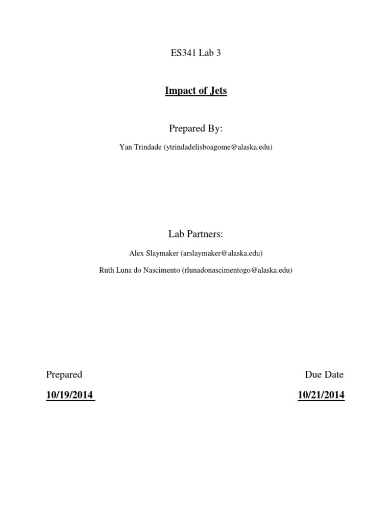 Lab Section - Impact On Jet PDF | PDF | Nozzle | Force