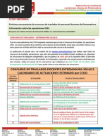 Oposiciones Extremadura 2015 y Concurso de traslados