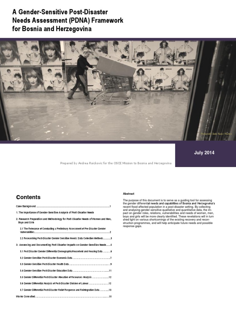a gender-sensitive post disaster needs assessment pdna