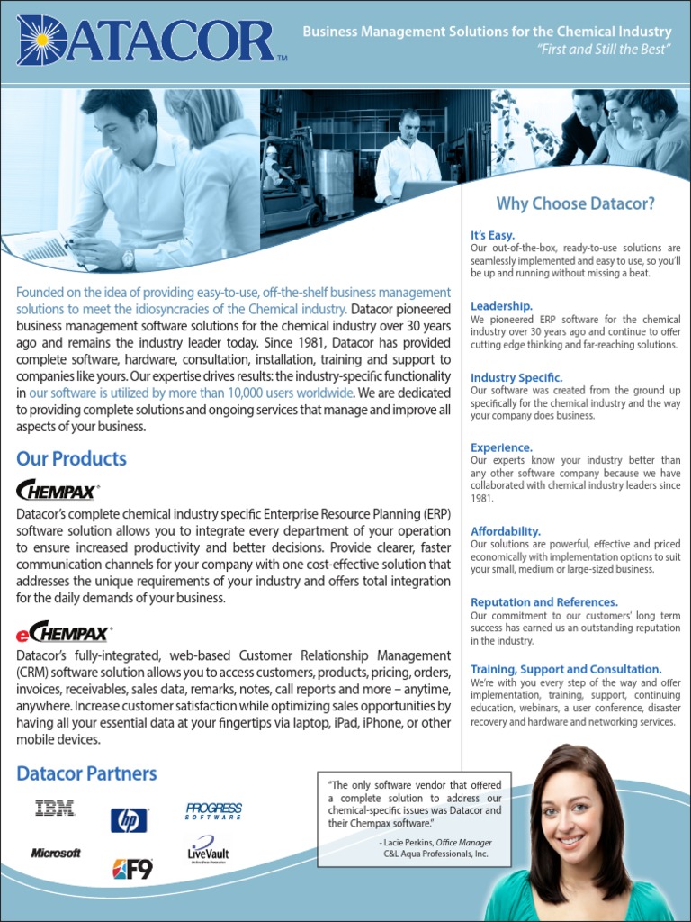 Datacor: ERP Solutions for Chemicals | PDF | Backup | Customer ...