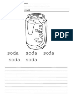 Soda Soda Soda Soda Soda: Trace, Write and Color