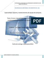 Errores Mas Comunes Posteriores Al Ensamble y M. P. de Una PC PDF