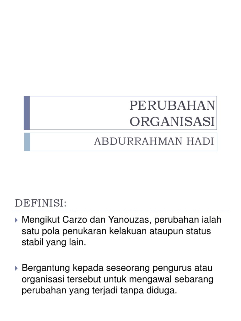 Perubahan Organisasi | PDF