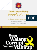 Institutionalizing People Power by Sec. Florencio Abad, DBM