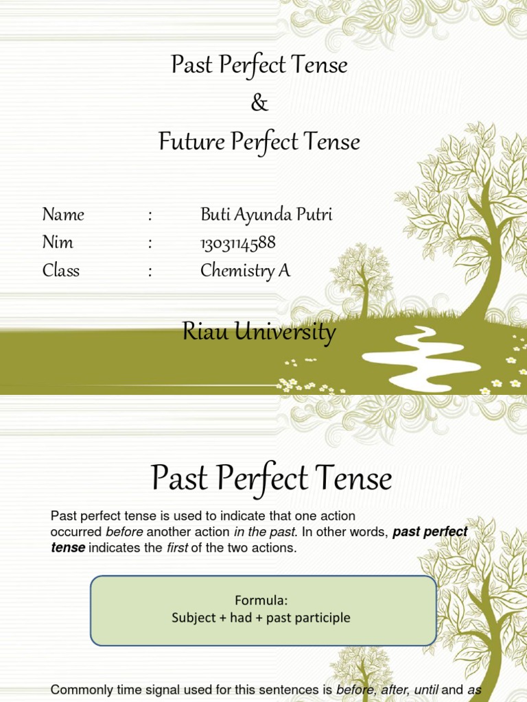 Past & Future Perfect Tense Guide | PDF