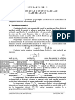 Lucrarea Nr. 3 Proprietăţile Conductoare Ale Materialelor Scopul Lucrării