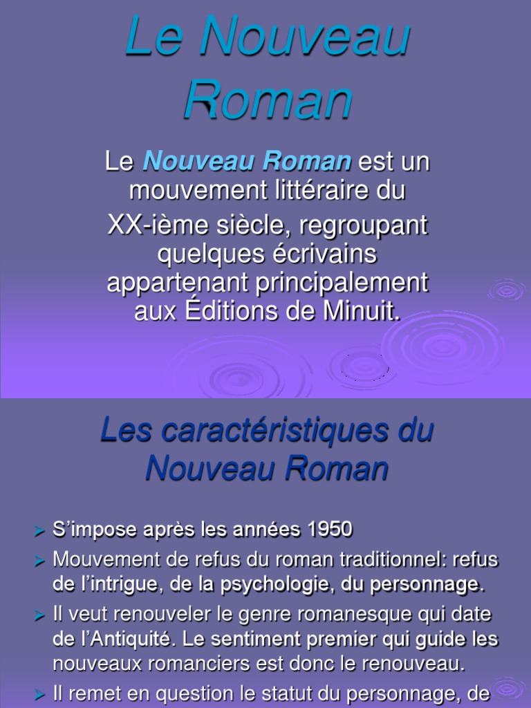 Le Nouveau Roman Ppt Romans