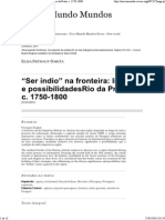 "Ser Índio" Na Fronteira - Limites e Possibilidadesrio Da Prata, C PDF