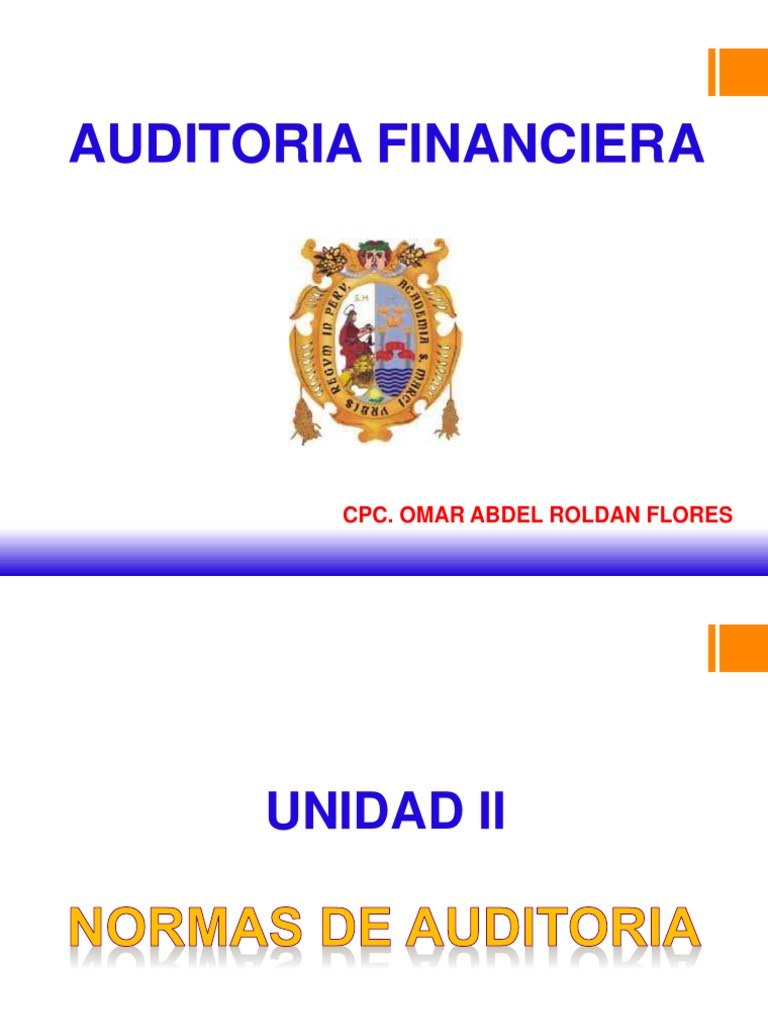 Normas de Auditoría y su Aplicación | PDF | Contralor | Auditoría ...