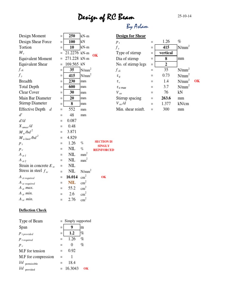 RC Beam Design | PDF