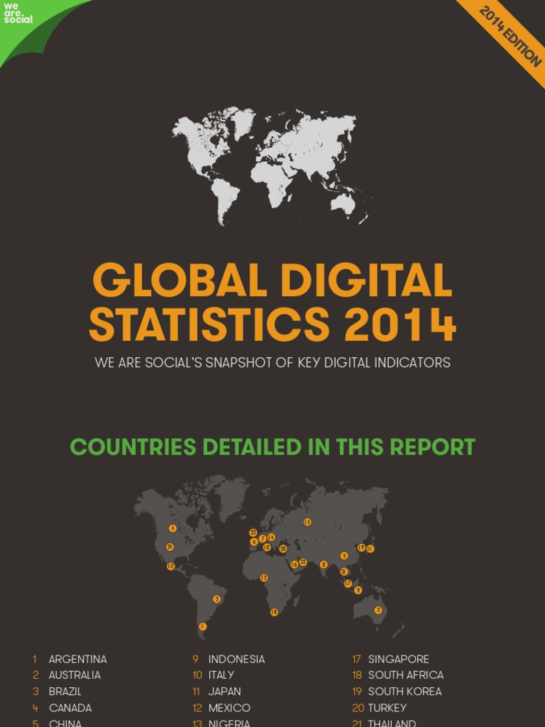 Global Digital Statistics 2014 Overview | PDF | Mobile App | Mobile Web