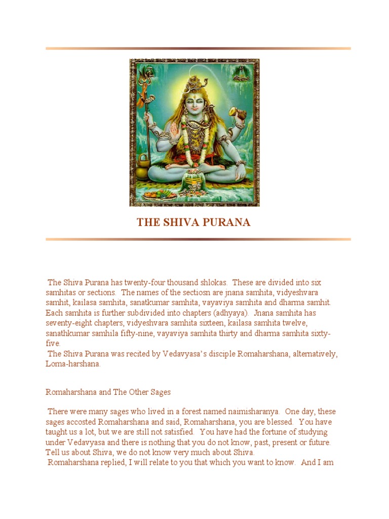SHIVA PURANA.pdf Hindu Mythology Hindu Iconography