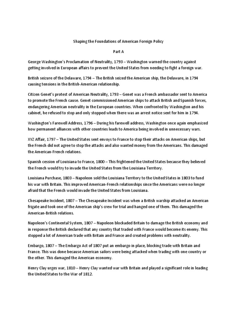 Shaping The Foundations of American Foreign Policy | PDF | James