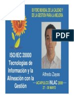 ISO 20000 Tecnologia de La Informacion y La Alineacion Con La Gestion