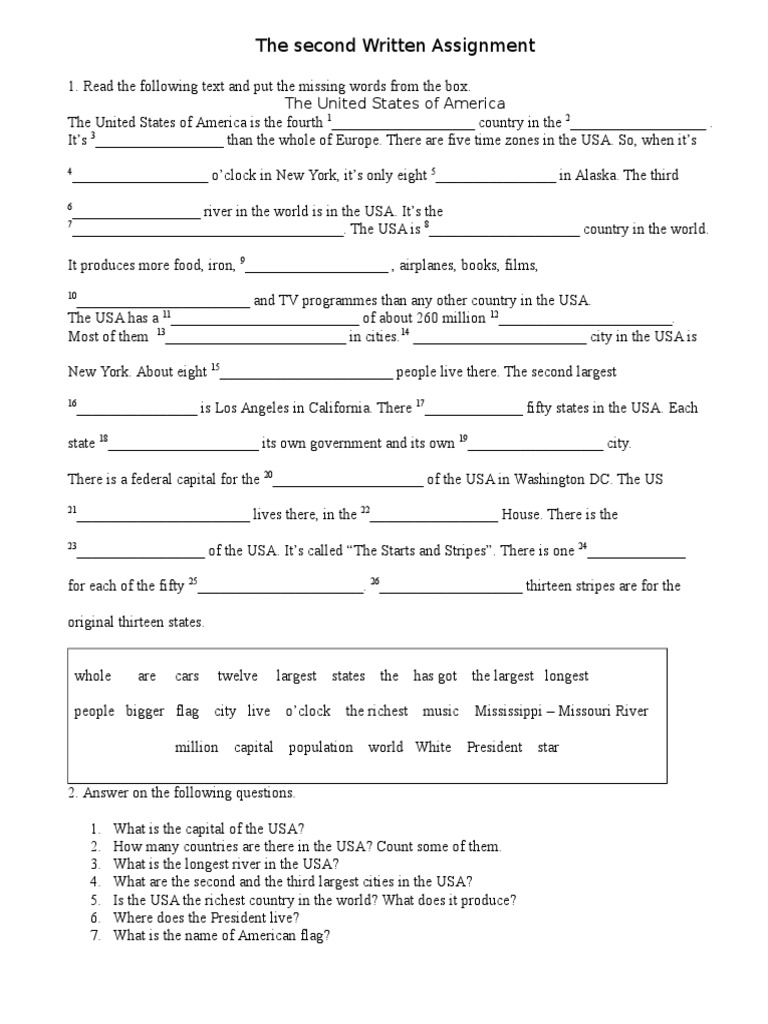 The Second Written Assignment | PDF