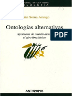 Ontologías Alternativas Aperturas de Mundo Desde El Giro Lingüistico - Julián Serna Arango PDF