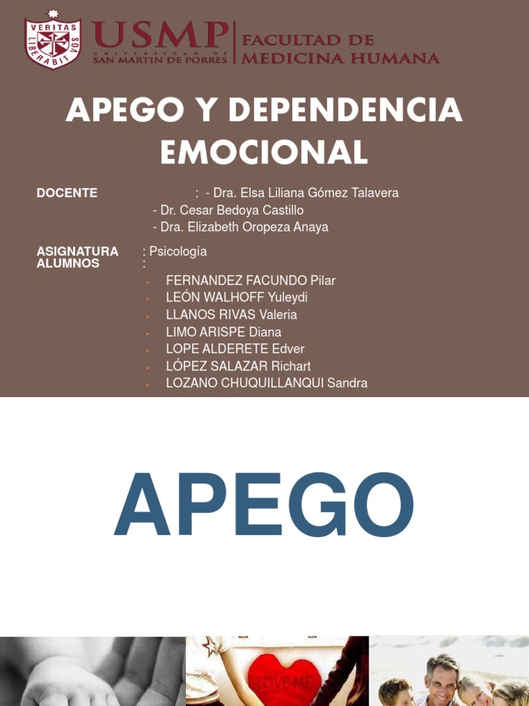 Apego y Dependencia Emocional | PDF | Teoría de apego | Las emociones