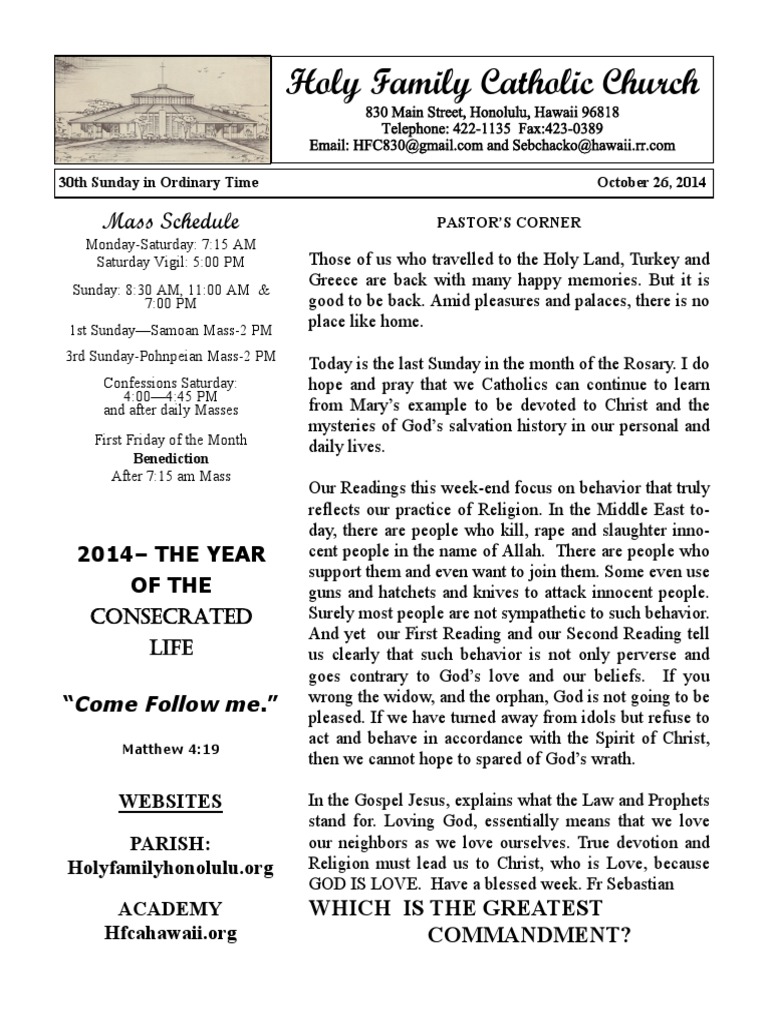 hfc october 26 2014 bulletin Rosary Catholic Church