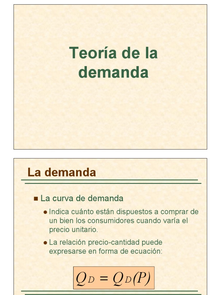 Teoria de La Demanda PDF | PDF | Curva de demanda | Demanda