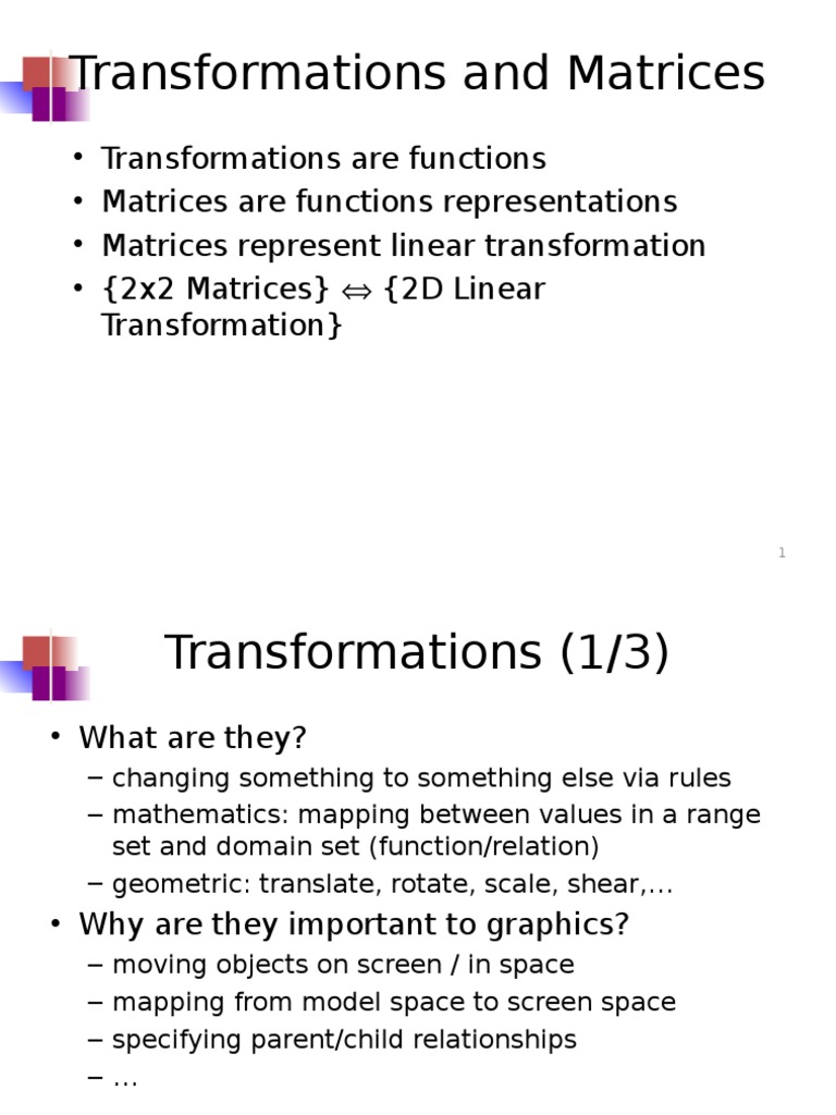 2D and 3D Transformations in Graphics | PDF | Rotation | 2 D Computer ...