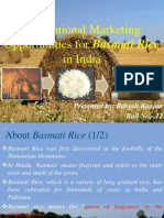 International Marketing Opportunities For Basmati Rice in India