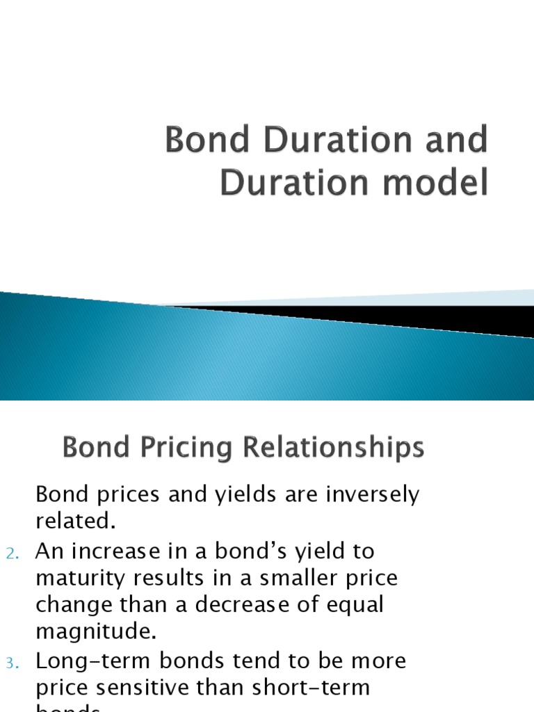 Bond Duration and Duration Modelstudent Bond Duration Bonds (Finance)