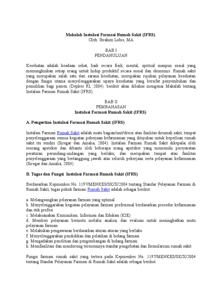 Makalah Instalasi Farmasi Rumah Sakit.doc