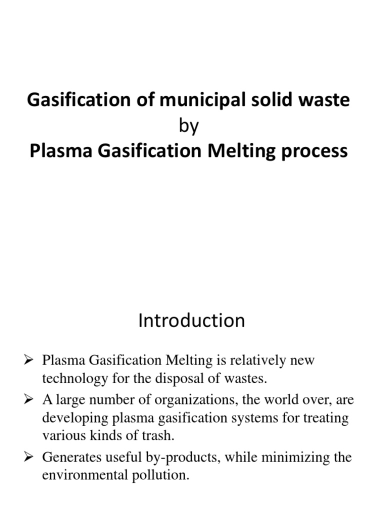 Plasma Gasification of Municipal Waste | PDF | Gasification | Natural Gas