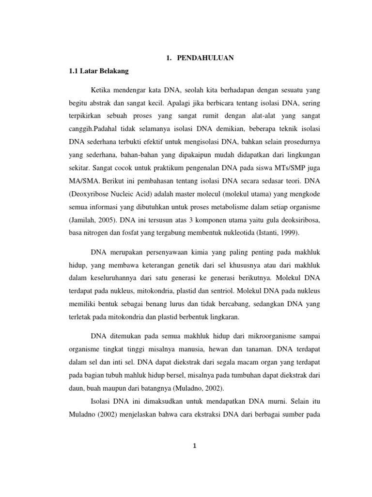 Latar Belakang Isolasi Dna Pada Tumbuhan Dna Informasi