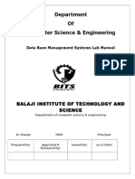 Dbms Lab Manual