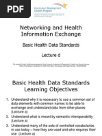 09- Networking and Health Information Exchange- Unit 4- Basic Health Data Standards- Lecture D