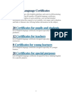 English Language Certificates