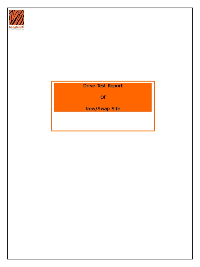 Drive Test Report for Swap Site | PDF | Computers | Technology ...