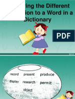 Identifying The Different Information Given To A Word in A Dictionary