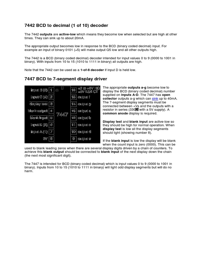 7442 BCD To Decimal | PDF | Computers