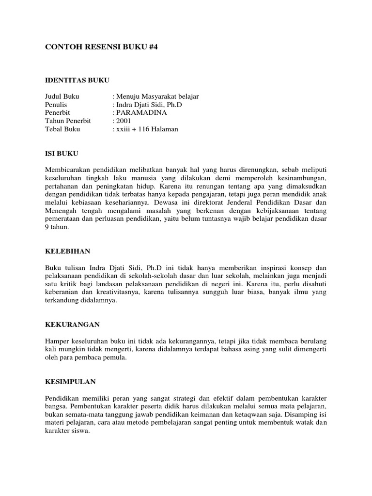 Kesimpulan Resensi Belajar