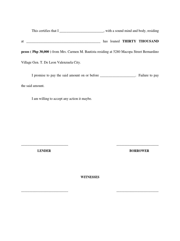 Loan Agreement Certificate Template | PDF | Cooking, Food & Wine | Law