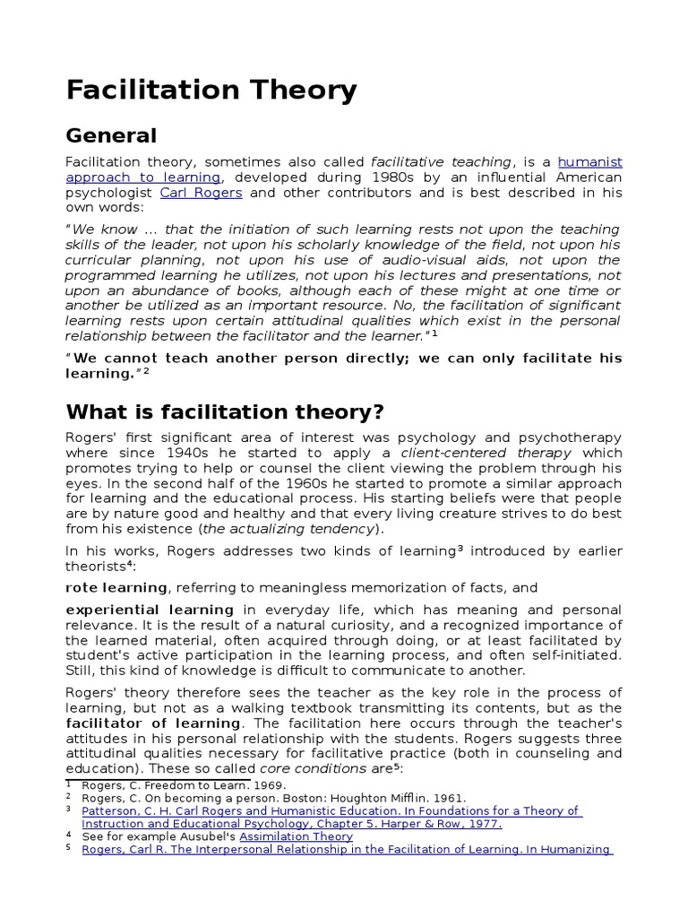 Understanding Facilitation Theory | PDF | Empathy | Learning