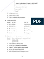 Exercises On Direct and Indirect Object Pronouns PDF