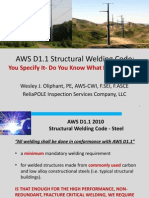 Welding Panel-AWS D1.1 Structural Welding Code-Wes Oliphant