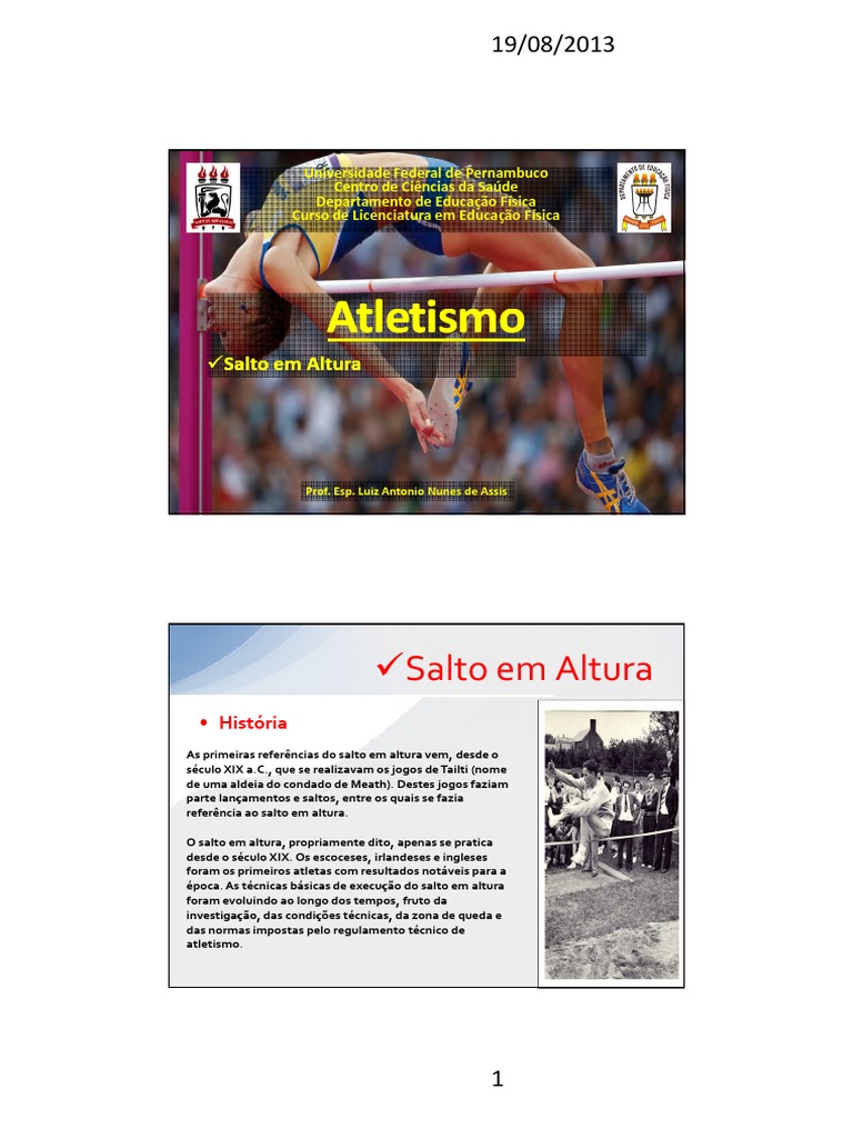 Salto em Altura PDF PDF Atletismo (esporte) Mergulho