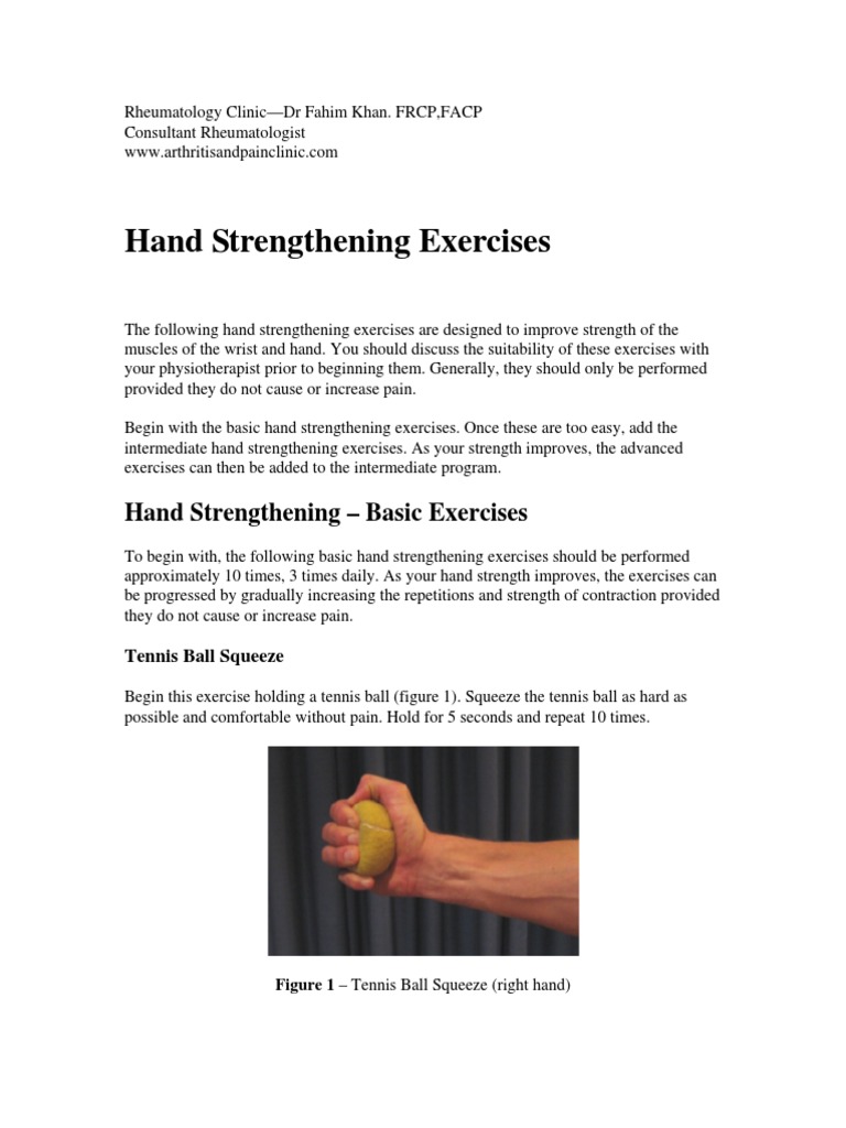 Hand Strengthening Exercises PDF Finger Hand