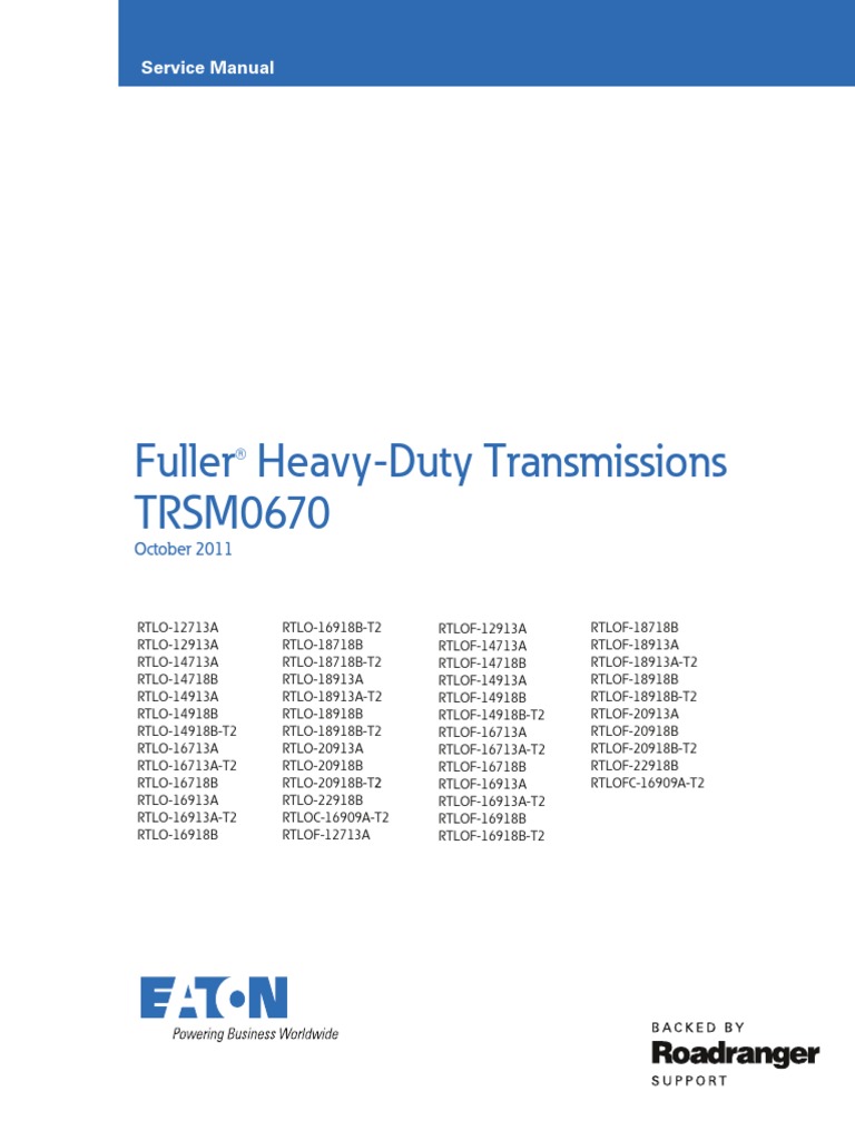 Eaton Repair Manual Rtlo