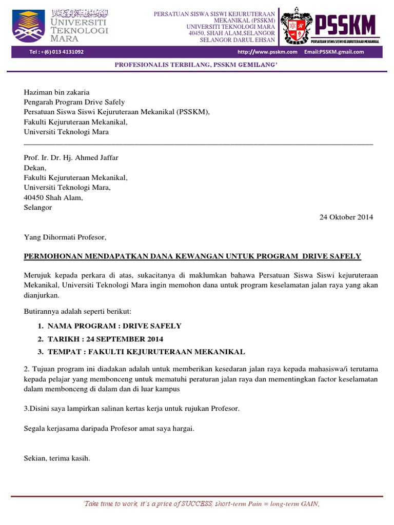 Format Tulisan Surat Rasmi And Font