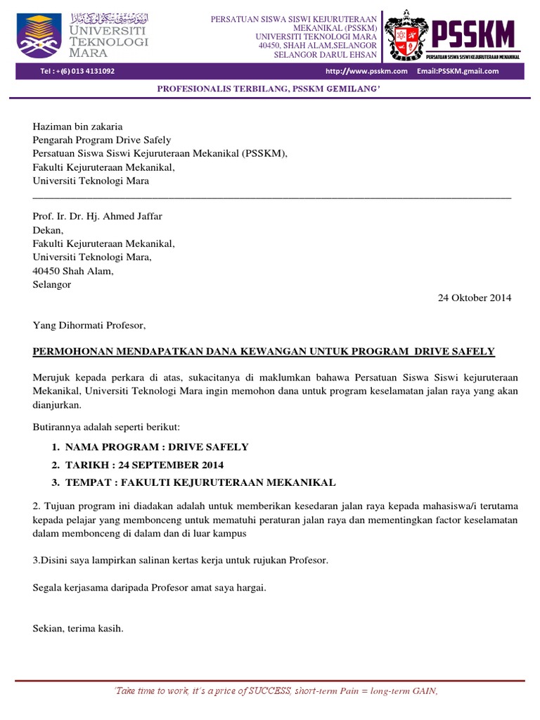 Format Surat Rasmi Permohonan Pelepasan suratrasmitri
