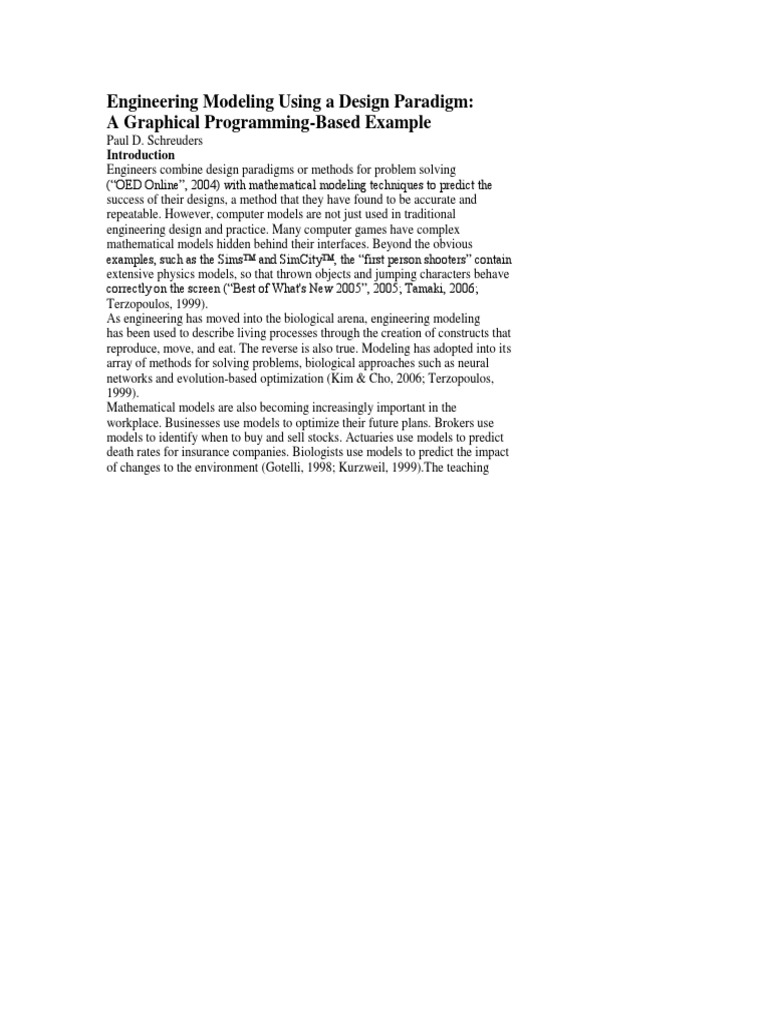 Engineering Modeling Using A Design Paradigm | PDF