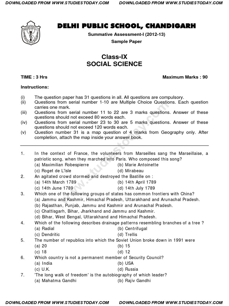 case study of social science class 9