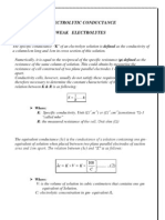 Electrolytic Conductance Weak Electrolytes