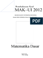 Pembahasan Soal SIMAK-UI 2012 Matematika Dasar Kode 221